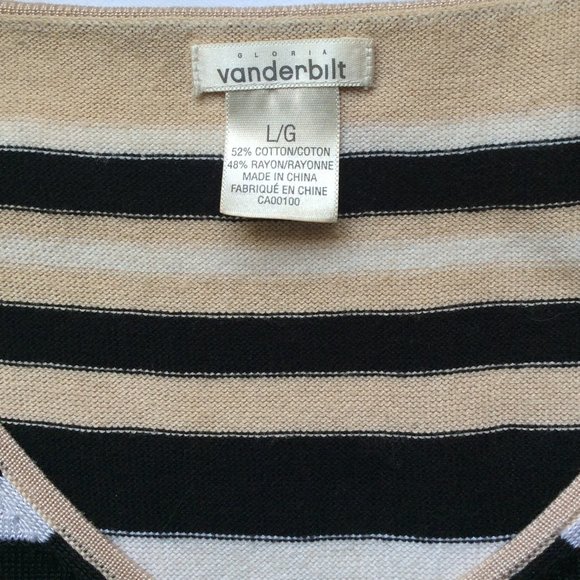 Gloria Vanderbilt Striped Knit Tank Top L - Picture 3 of 4